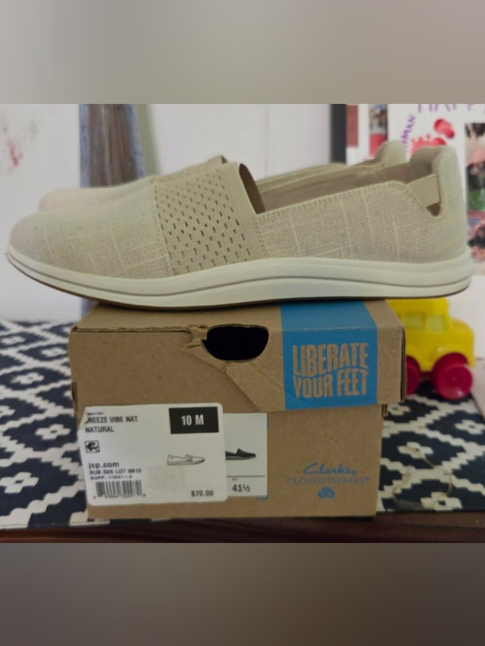 Clarks Breeze Vibe Slip-On in Natural Beige